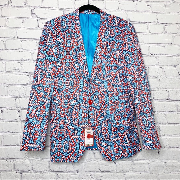 Suslo Couture Other - Suslo Couture Candy Cane Christmas Blazer 40/M